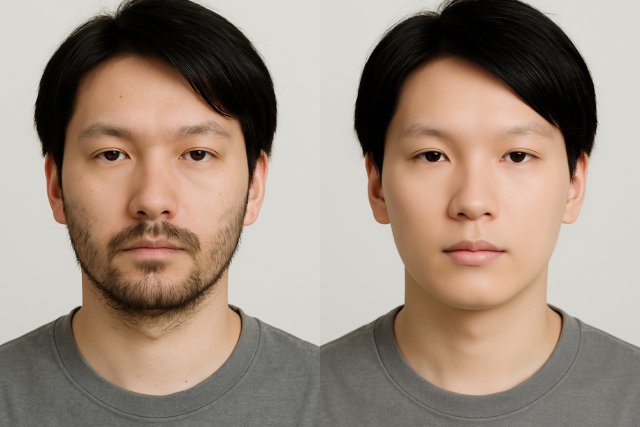 ヒゲ脱毛ビフォーアフター